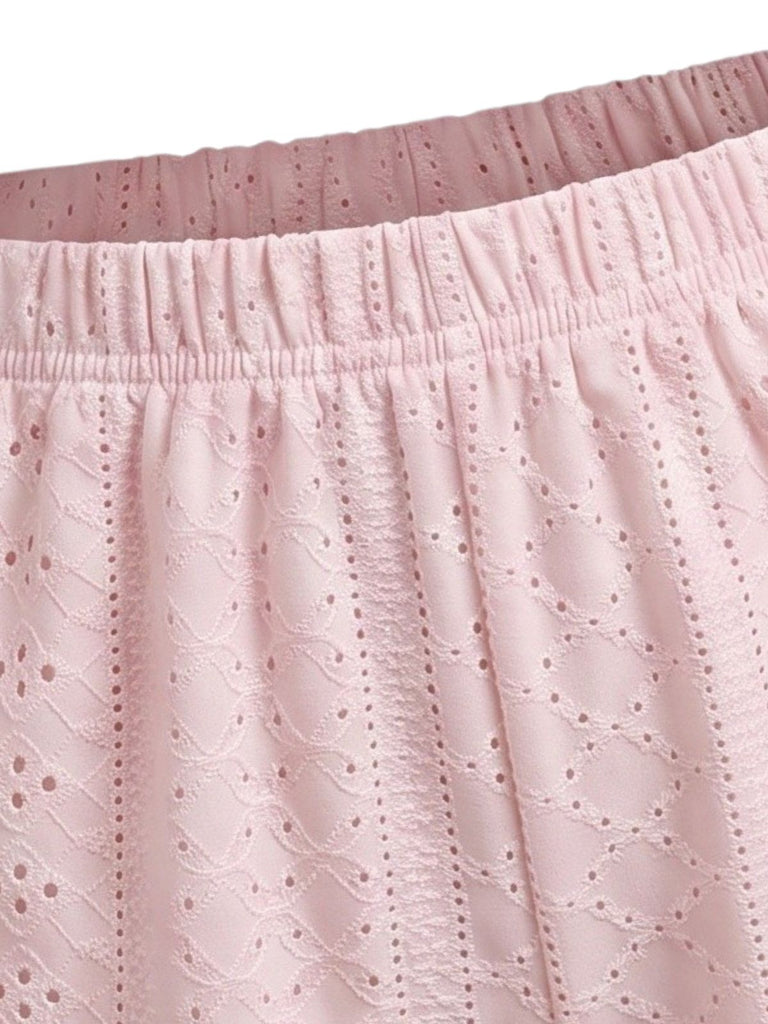 Ensemble Pyjama Bretelles Fines Boutonné à Œillets Volants années 50 5