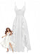 Nuisette à Bretelles Spaghetti Volants Satin Dentelle Années 50