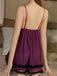 Chemise De Nuit À Bretelles Tulle Dentelle Rose Années 1930