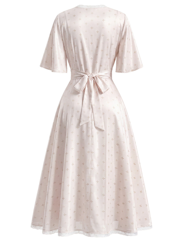 [Prévente] Nuisette Satin Petites Fleurs Convertible Ruched Ourlet Années 1950 6