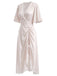 [Prévente] Nuisette Satin Petites Fleurs Convertible Ruched Ourlet Années 1950 4