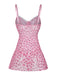 Nuisette Léopard Dentelle Cœur Imprimé Bordure Babydoll Lingerie Rose Pêche Années 1950 3