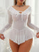 Ensemble 2 Pièces Nuisette Épaules Dénudées Tulle Transparent Années 50