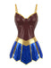 Set Nuisette Cosplay Super-Héroïne Métallique Années 1980