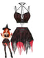 Ensemble Haut Et Jupe Sorcière Motif Toile D’araignée Halloween Années 1980