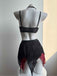 Sleepwear Gothique Spiderweb Filet Halter Crop Lingerie Ensemble Années 1980