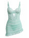 Nuisette babydoll vert menthe en dentelle à nœud années 1980 - 1