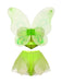 Ensemble pyjama de fée vert métallisé en tulle avec ailes années 1980
