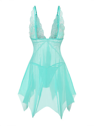 1980s Lace Mesh Sleepwear Classic Nightgown 5