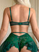 Nuisette dentelle motifs floraux Vert Foncé années 1960