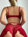 Nuisette dentelle motifs floraux Vert Foncé années 1960
