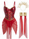 Nuisette Rouge Medusa Snakeskin Imprimé Tulle Années 1980