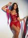Nuisette Rouge Medusa Snakeskin Imprimé Tulle Années 1980 5