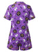 Ensemble pyjama violet d’Halloween à fantômes et citrouilles avec short années 1950