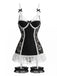 Ensemble lingerie de nuit noir en dentelle avec porte-jarretelles Années 1980 - 3