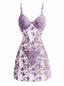 Robe de Nuit Violet Broderie Papillon Années 1970