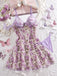 Sleepwear Lavande Filet 3D Butterfly Embroidery Slip Nightgown Années 1970
