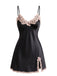 Sleepwear Satin Dentelle Trim Slip Nightgown Années 1930