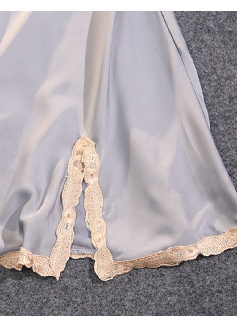 Sleepwear Satin Dentelle Trim Slip Nightgown Années 1930