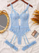 Ensemble Lingerie Body Dentelle Découpé avec Jarretière Années 1950 3