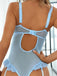 Ensemble Lingerie Body Dentelle Découpé avec Jarretière Années 1950 5