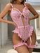Ensemble Lingerie Body Dentelle Découpé avec Jarretière Années 1950 8