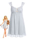 Chemise de Nuit Babydoll Mesh à Volants Nœud Années 1950