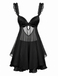 Sleepwear Volant Ourlet Nœud Babydoll Slip Nightgown Années 1950