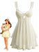 Sleepwear Volant Ourlet Nœud Babydoll Slip Nightgown Années 1950