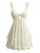 Sleepwear Volant Ourlet Nœud Babydoll Slip Nightgown Années 1950