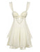 Sleepwear Volant Ourlet Nœud Babydoll Slip Nightgown Années 1950