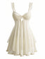 Robe De Nuit Champagne Breteilles À Volants Années 1950