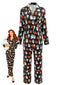 Ensemble de pyjama multicolore manches longues motif fantômes pour Halloween années 1940