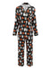 Ensemble pyjama multicolore d’Halloween à fantômes et manches longues années 1940