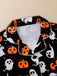 Ensemble pyjama multicolore d’Halloween à fantômes et manches longues années 1940