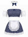 Sleepwear Vichy Strapless Dentelle Maid Lingerie Ensemble Années 1950
