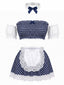 Lingerie À Carreaux Bleu Marine Dentelle Années 1950