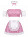 Sleepwear Vichy Strapless Dentelle Maid Lingerie Ensemble Années 1950