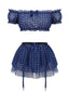 Ensemble de lingerie tulle transparent pois et épaules dénudées années 50