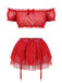Ensemble lingerie à pois en tulle transparent et épaules dénudées Années 1950