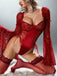 Body corset rouge en dentelle style victorien Années 1960 - 3