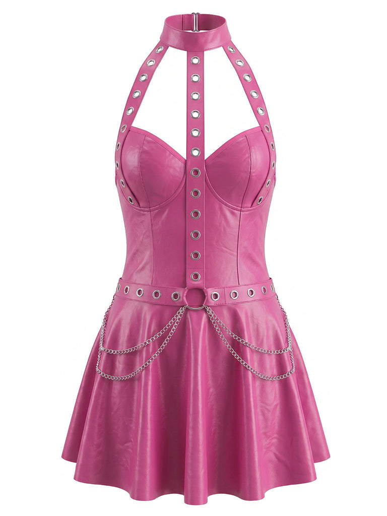 Lingerie babydoll en similicuir à œillets, chaînes et dos nu années 1950 - 10