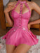Lingerie babydoll en similicuir à œillets, chaînes et dos nu années 1950 - 15