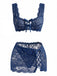 Ensemble lingerie en dentelle florale à laçage croisé années 1950