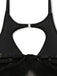 Ensemble lingerie sexy noir à bretelles et découpes années 1950