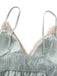 Nuisette Babydoll en satin à col V et bordure dentelle années 1950