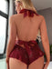 Lingerie transparente en satin et dentelle à nœud et fines bretelles années 1930