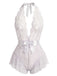 Lingerie transparente en satin et dentelle à nœud et fines bretelles années 1930
