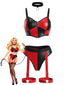 Lingerie costume de reine noir et rouge années 1950