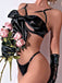 Ensemble lingerie vert à découpes, nœud et fines bretelles années 1930 - 9
